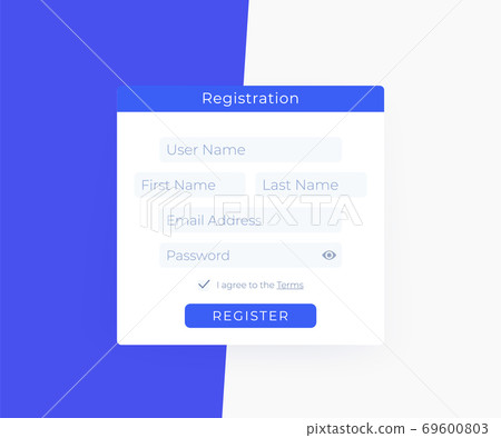 Register form, web page design Register form, web page design 69600803