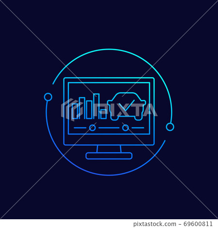 car diagnostics icon, linear vector 69600811