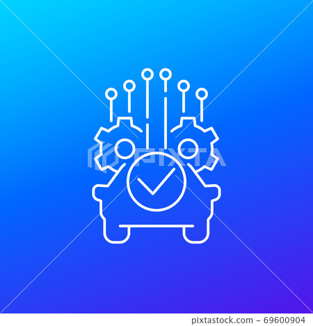 car diagnostics, thin line icon 69600904