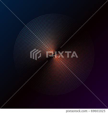 Abstract dotted vector background. Halftone effect with color dots 69601025