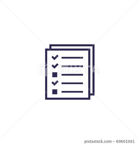 test, survey icon on white test, survey icon on white 69601081
