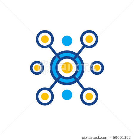 Hub, connections icon, flat vector Hub, connections icon, flat vector 69601392