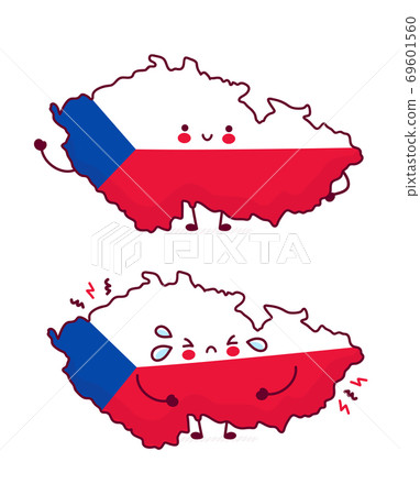 Cute happy funny Czech Republic map Cute happy funny Czech Republic map 69601560