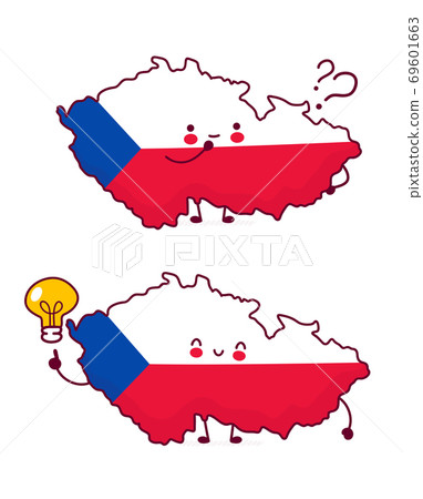 Cute happy funny Czech Republic map Cute happy funny Czech Republic map 69601663