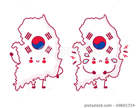 Cute happy funny South Korea map 69601724