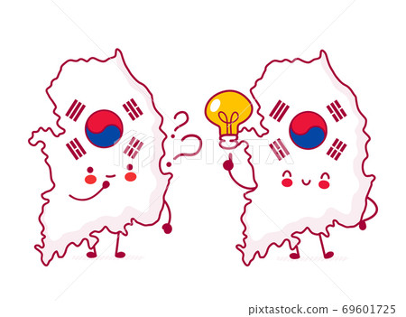 Cute happy funny South Korea map 69601725