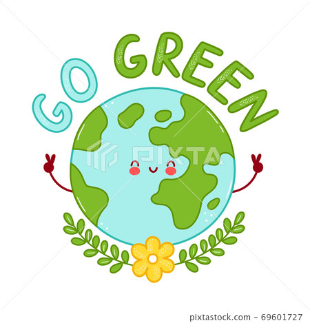 Cute happy funny Earth planet character Cute happy funny Earth planet character 69601727