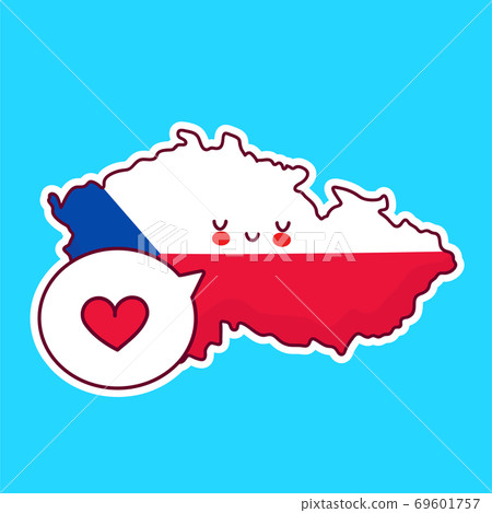 Cute happy funny Czech Republic map Cute happy funny Czech Republic map 69601757