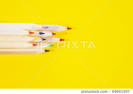 Color pencils on colored background 69601897