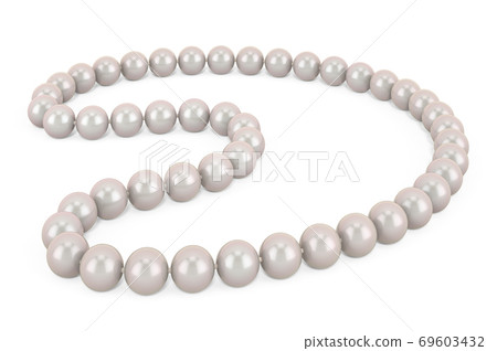 A necklace of white pearls, 3D rendering A necklace of white pearls, 3D rendering 69603432