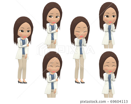 [Shy A] Black Female Doctor Straight Diagonal 69604113