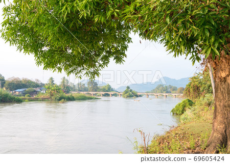 Mekong River seen from Dondet (Det Island), Laos Si Phan Don, Det Island, Champasak Province, Laos 69605424