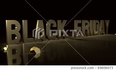 black friday  gold text on black background  for shopping content 3d rendering.. 69606073