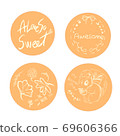 Illustrations that convey feelings to loved ones and friends 69606366