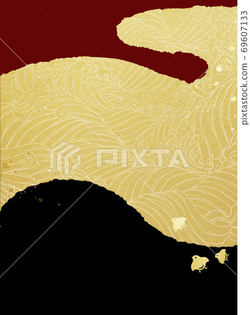 Japanese style background of waves and zigzag-There are multiple variations Japanese style background of waves and zigzag-There are multiple variations 69607133