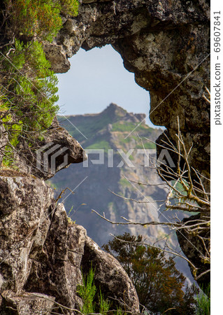Natural frame Madeira central mountains landscape ariero hiking Natural frame Madeira central mountains landscape ariero hiking 69607841