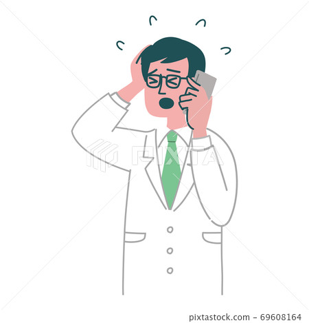 Doctor, doctor, male, mobile phone, smartphone, impatient 69608164