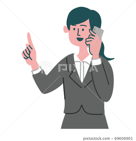 Suit female liberal profession mobile phone smartphone proposal 69608901