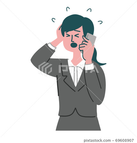 西裝,女性職業,手機,智能手機,急躁 西裝,女性職業,手機,智能手機,急躁 69608907