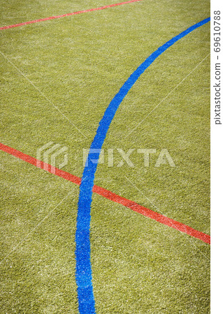Basketball, football or handball lines on an outside court Basketball, football or handball lines on an outside court 69610788