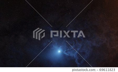 Color picture of the galaxy, blue nebula 69611823