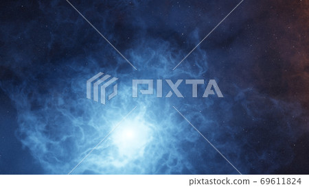 Color picture of the galaxy, blue nebula 69611824