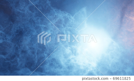 Color picture of the galaxy, blue nebula 69611825