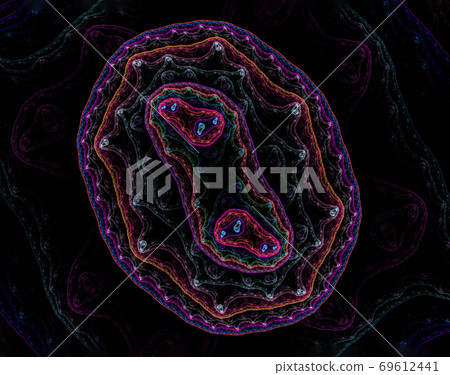 abstract colorful fantasy tiny creature microorganism isolated on black, 3d render abstract colorful fantasy tiny creature microorganism isolated on black, 3d render 69612441