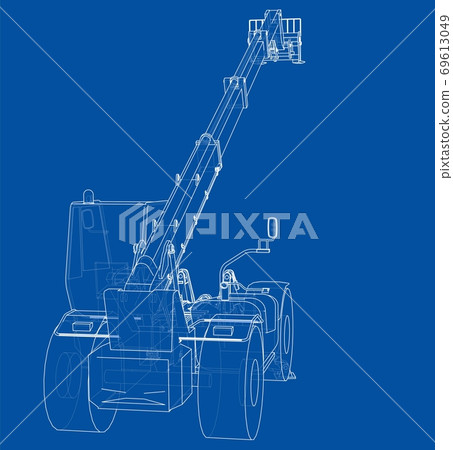 Forklift concept. 3d illustration Forklift concept. 3d illustration 69613049