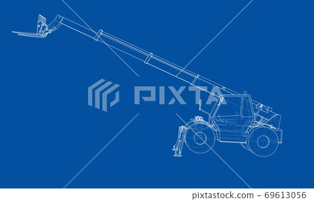 Forklift concept. 3d illustration Forklift concept. 3d illustration 69613056