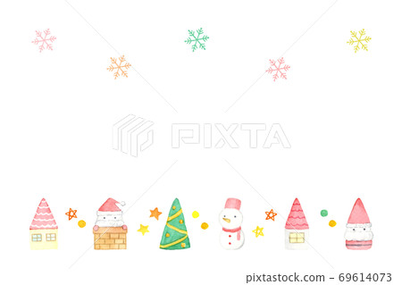 Christmas card watercolor illustration 69614073