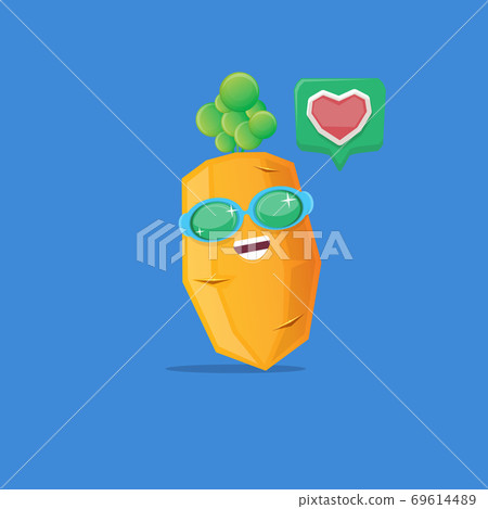 vector funny cartoon carrot character with… - Stock Illustration