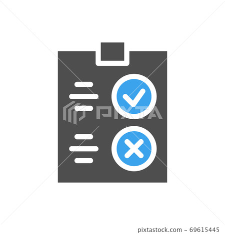 Questionnaire for evaluating service colored icon. Tablet with paper to the rating, test with correct and incorrect checkmarks symbol Questionnaire for evaluating service colored icon. Tablet with paper to the rating, test with correct and incorrect checkmarks symbol 69615445