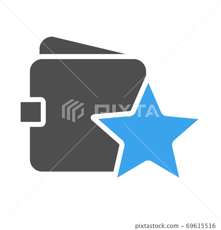 Wallet with star colored icon. Money insurance sign. Like, positive feedback symbol Wallet with star colored icon. Money insurance sign. Like, positive feedback symbol 69615516
