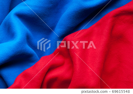Background texture of red and blue fleece, close-up Background texture of red and blue fleece, close-up 69615548