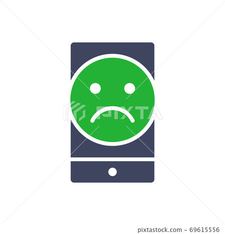Sad Client Icon Smartphone with sad face colored icon. Client... - Stock Illustration ...