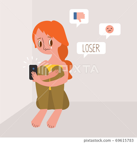 Cyber bullying concept illustration. Cyber bullying concept illustration. 69615783