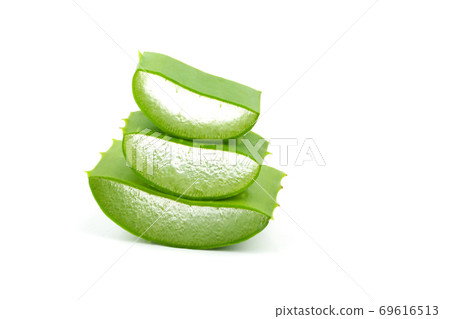 Slice of fresh Aloe vera leaves. Slice of fresh Aloe vera leaves. 69616513