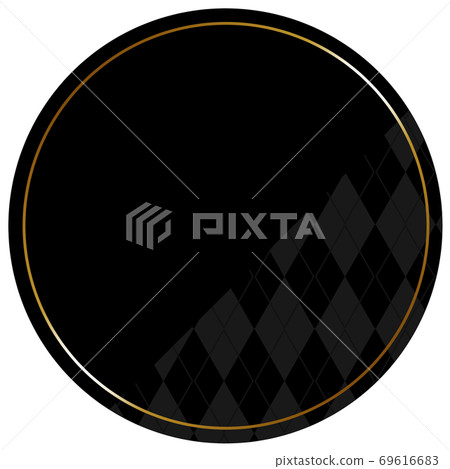 圓形框架黑色和金色部分菱形圖案 圓形框架黑色和金色部分菱形圖案 69616683