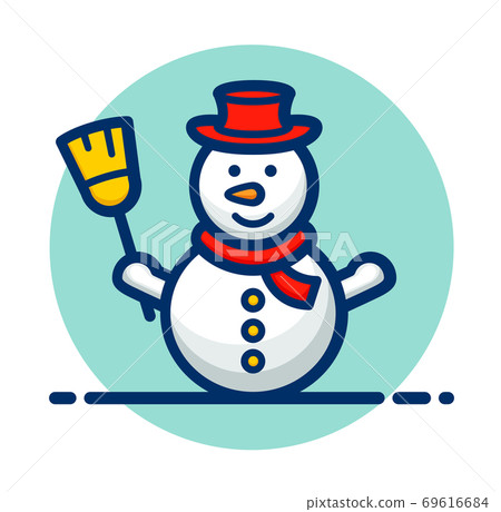 Vector snowman clipart icon design Vector snowman clipart icon design 69616684
