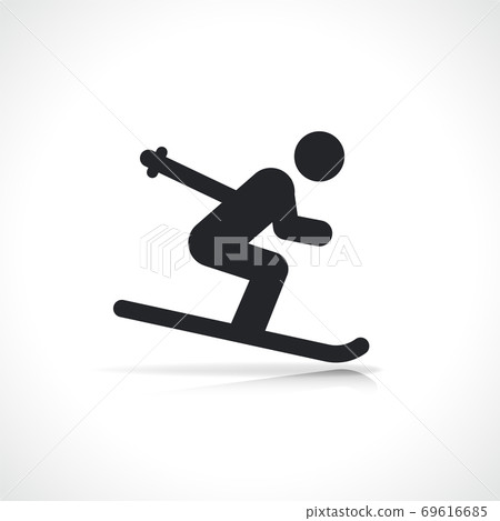 Vector skier on ski icon 69616685