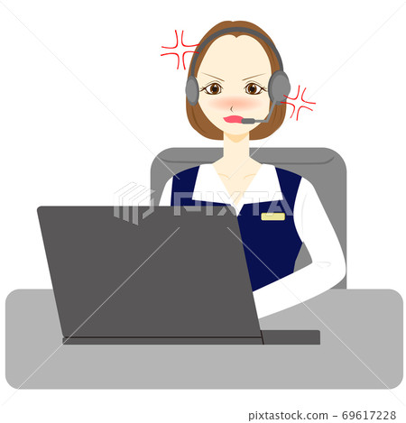 Call center operator female angry Call center operator female angry 69617228