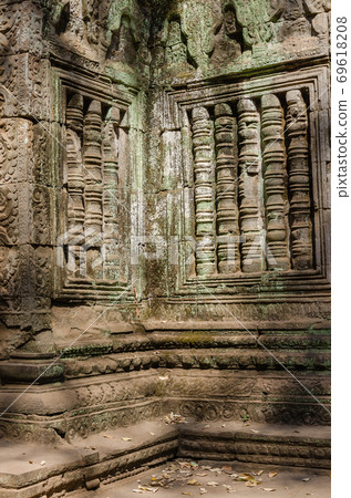 Ta Prohm Temple is The One Attractive Temple In Angkor Thom Area at Siem Reap Province of Cambodia. 69618208