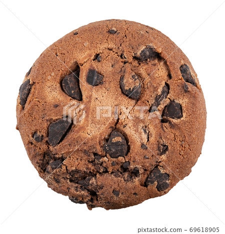 Chocolate cookies isolated on white background with clipping path. 69618905