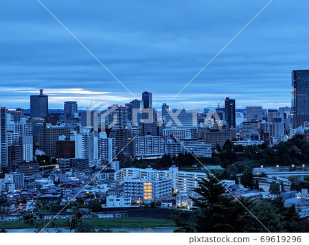 Sendai cityscape in the morning 69619296