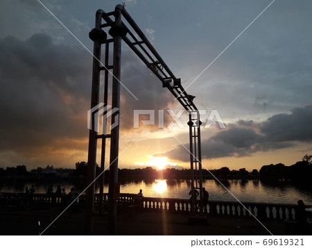 Very beautiful, attractive and dramatical sunset near lake .Very beautiful, attractive and dramatical sunset near lake . Very beautiful, attractive and dramatical sunset near lake .Very beautiful, attractive and dramatical sunset near lake . 69619321