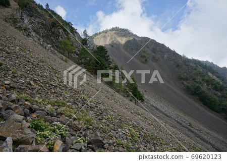 See the Otani collapse from the mountain trail of Yamabushi, one of the 300 famous mountains in Japan See the Otani collapse from the mountain trail of Yamabushi, one of the 300 famous mountains in Japan 69620123