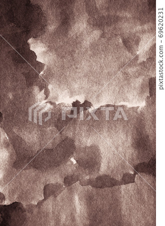 Abstract watercolor on paper texture as background. In Sepia toned. Retro style 69620231
