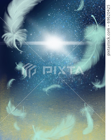 羽毛在星空和夢幻般的宇宙中跳舞的幻想背景 羽毛在星空和夢幻般的宇宙中跳舞的幻想背景 69620425