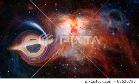 Black hole in deep space. Elements of this image 69620788